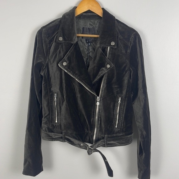 PAIGE Jackets & Blazers - PAIGE Shanna Velvet Motorcycle Jacket in Deep Juniper. Size M.